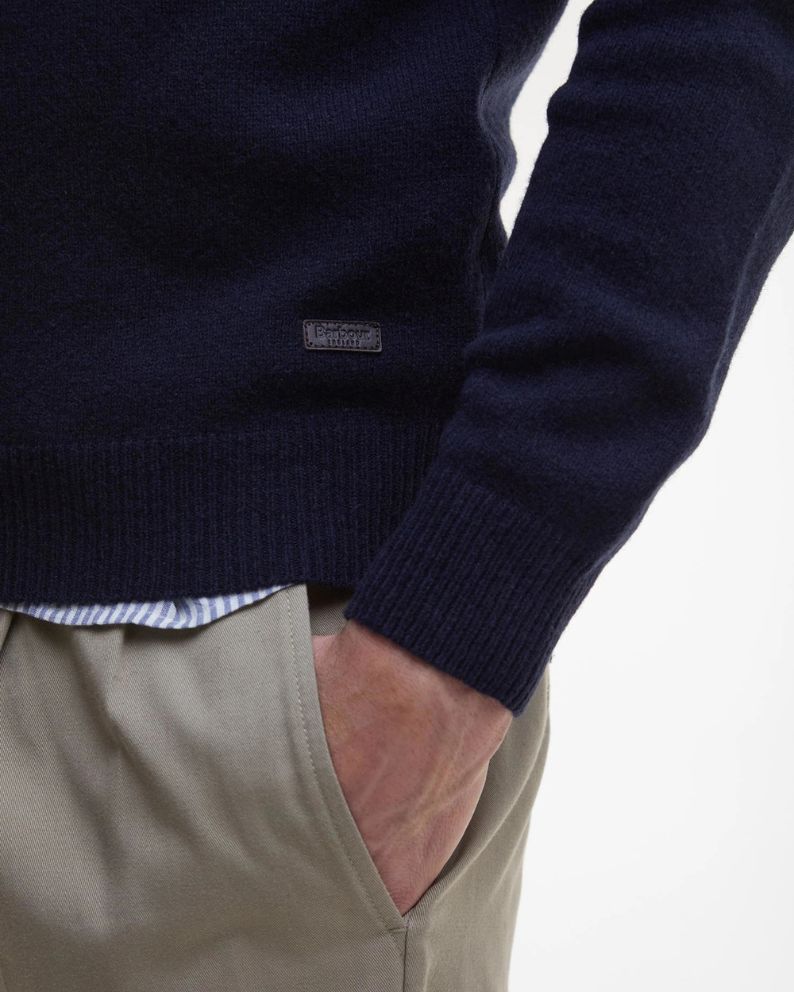 Barbour Essential Patch Crew Neck Knit - Navy