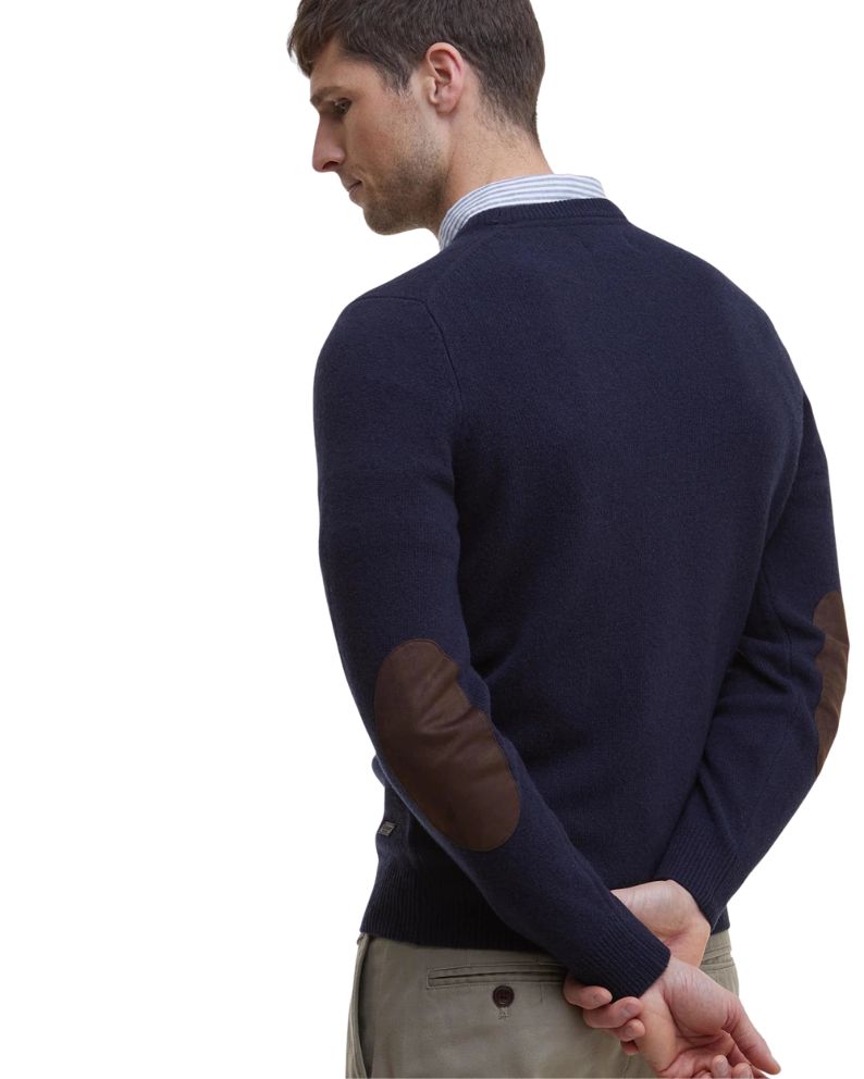 Barbour Essential Patch Crew Neck Knit - Navy