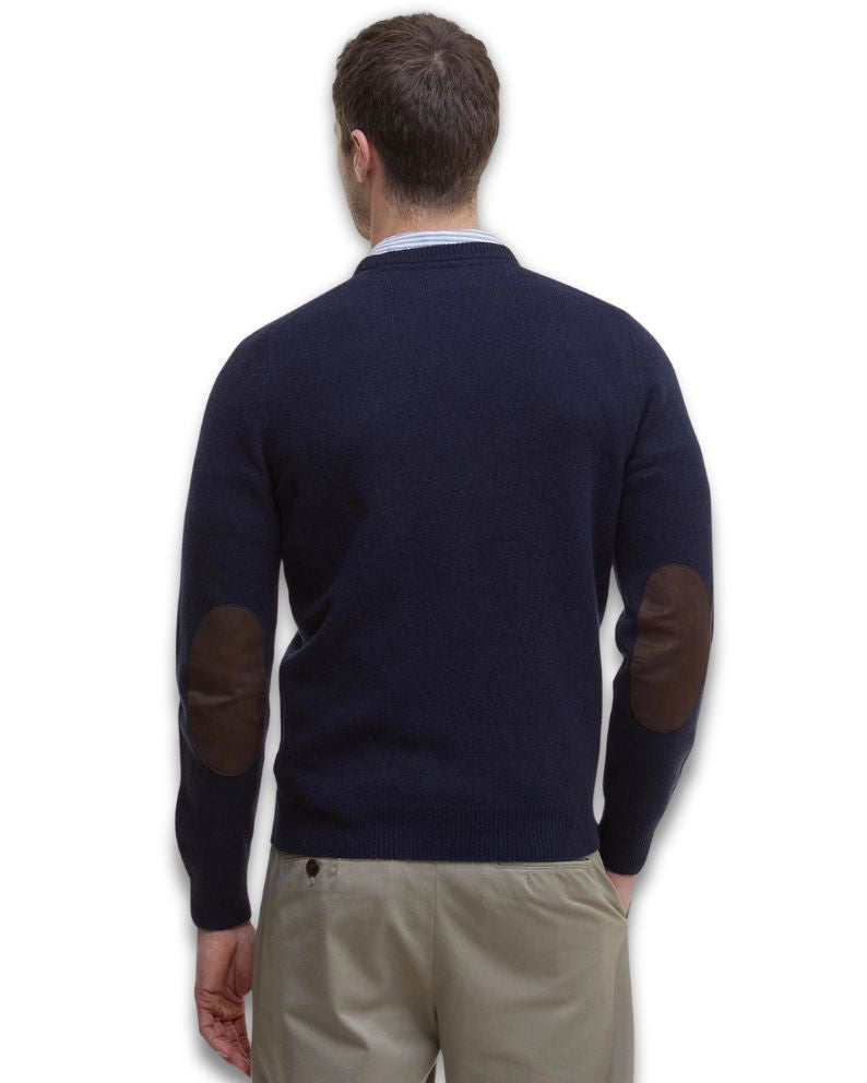 Barbour Essential Patch Crew Neck Knit - Navy