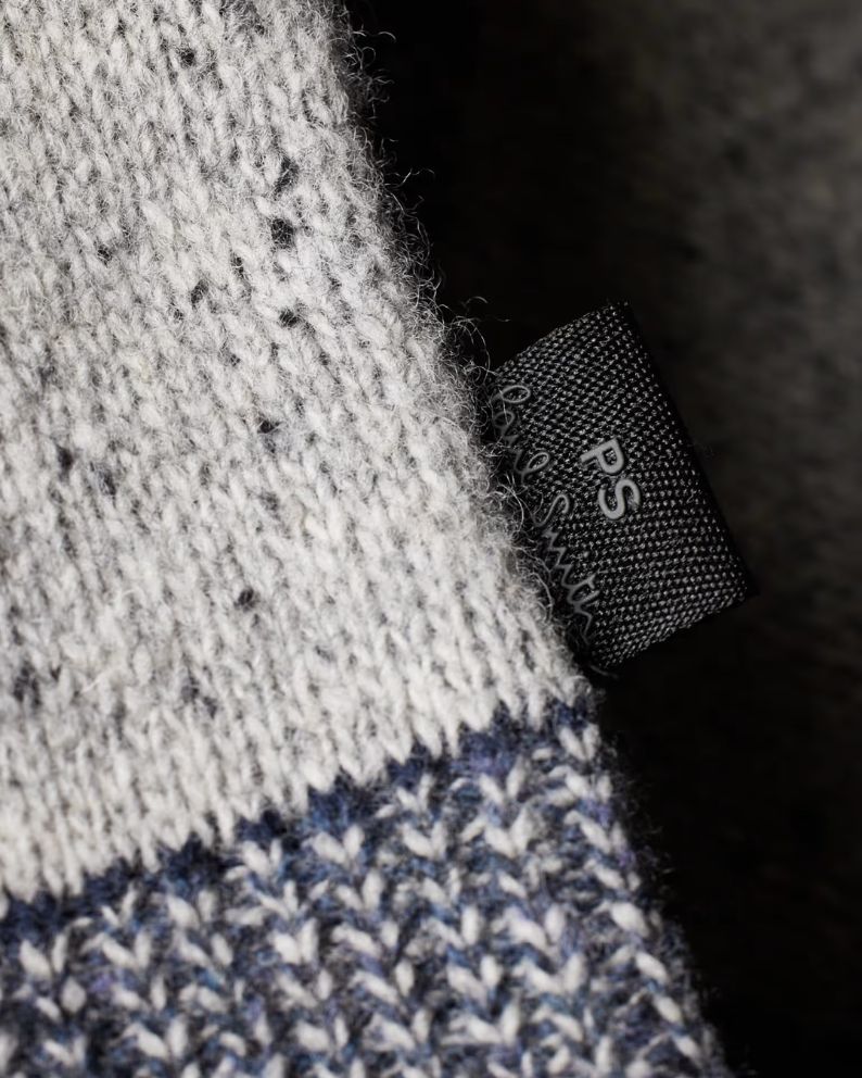 Paul Smith Navy Tonal Patchwork Zip-Through Cardigan Blue