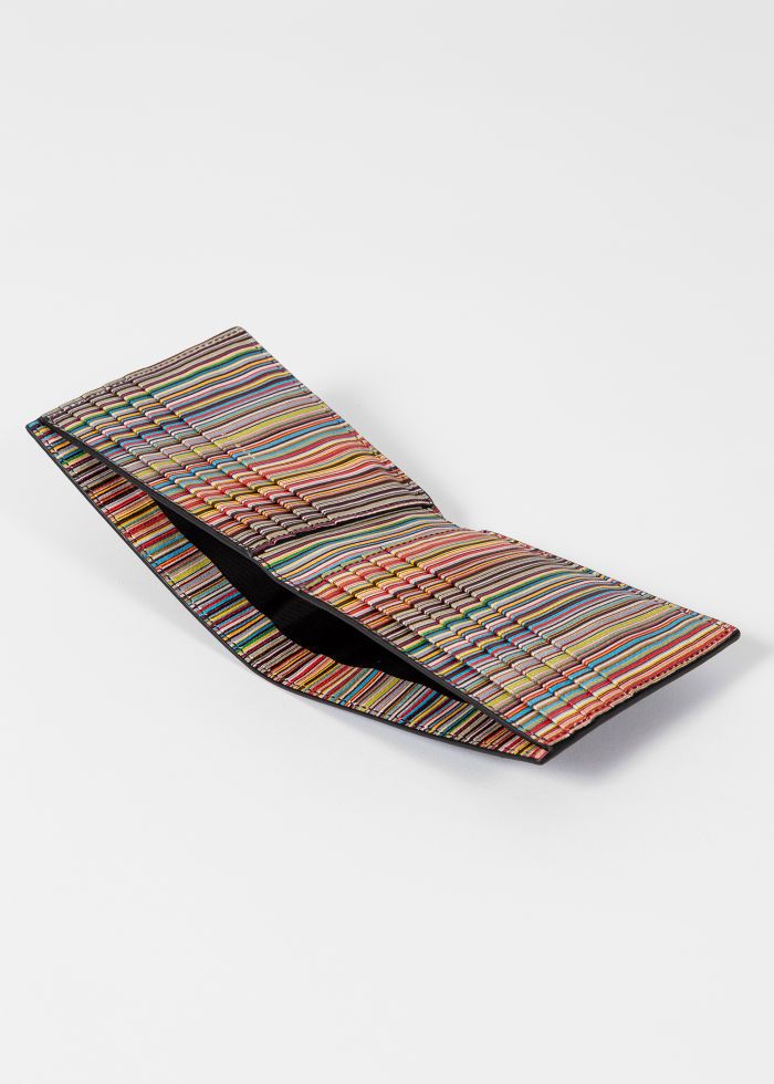 Paul Smith Signature Stripe Leather Billfold Wallet – Black