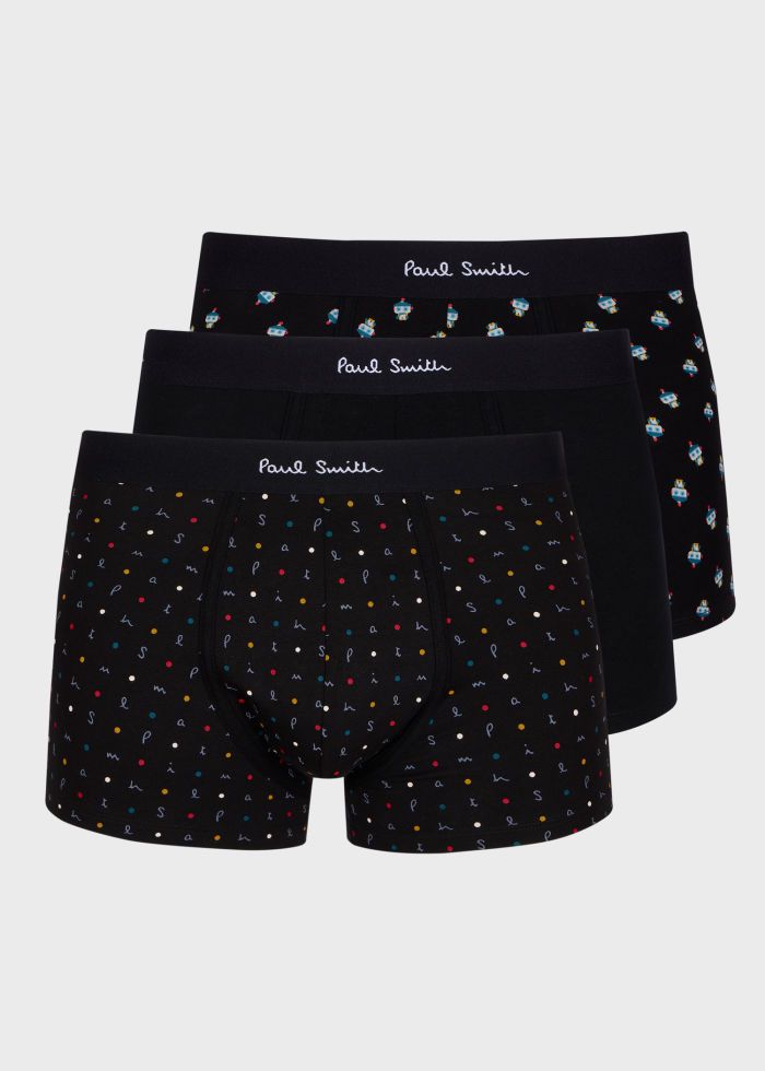 Paul Smith Mixed Robot and Alphabet Boxer Briefs Three Pack - Multicolour