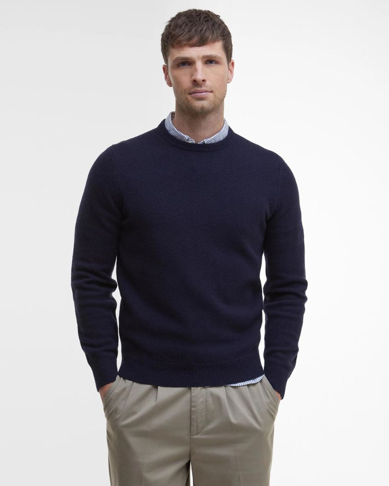 Barbour Essential Patch Crew Neck Knit - Navy