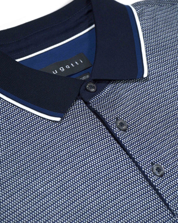 Bugatti Contrast Collar Polo Shirt - Navy