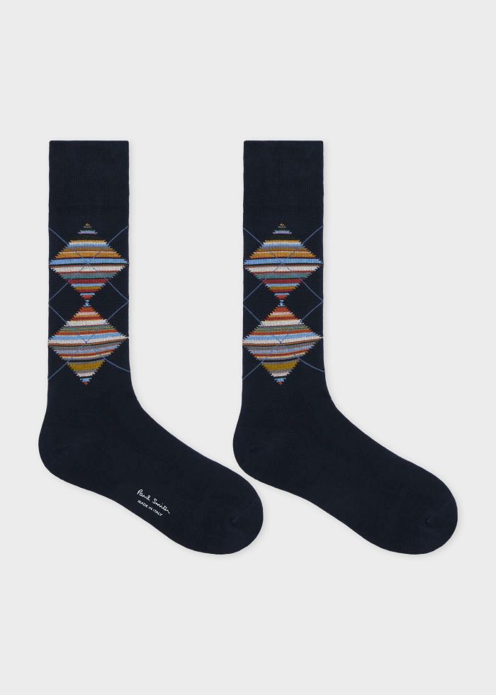 Paul Smith Signature Stripe Argyle Socks – Navy