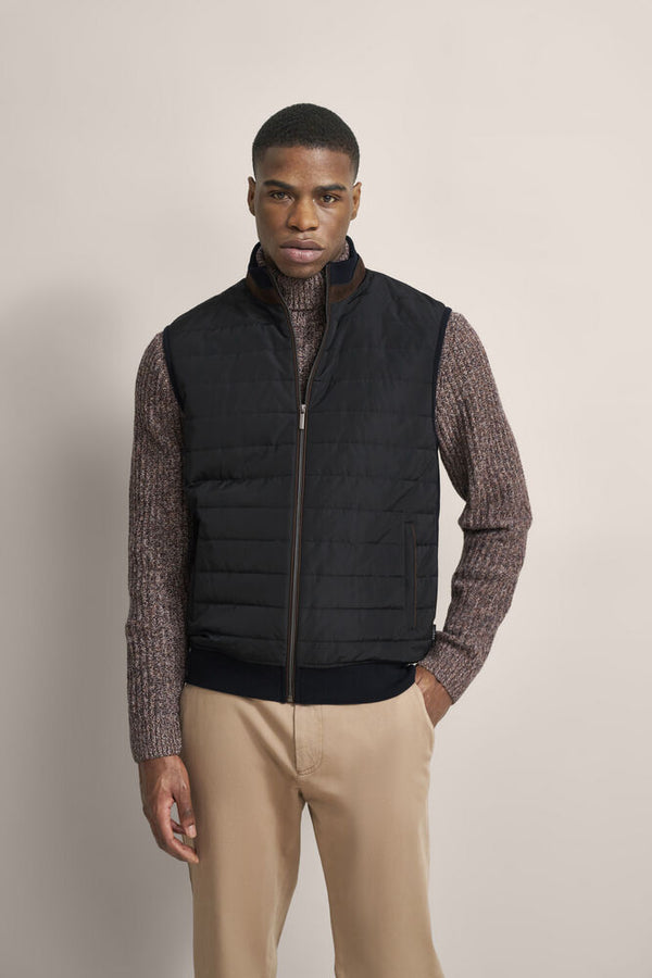 Bugatti Quilted Contrast Piping Gilet - Navy