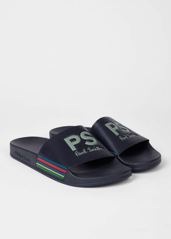 Paul Smith Signature Stripe Slides - Blue