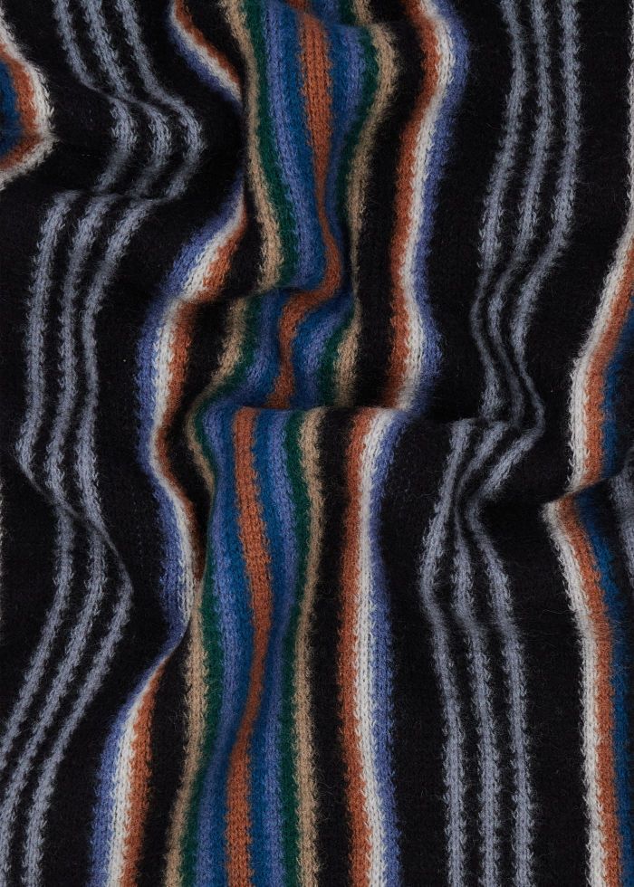 Paul Smith Multistripe Merino Wool Scarf - Black