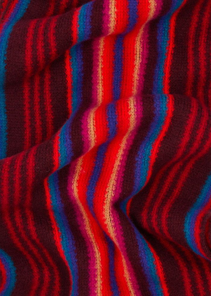 Paul Smith Multistripe Merino Wool Scarf - Red