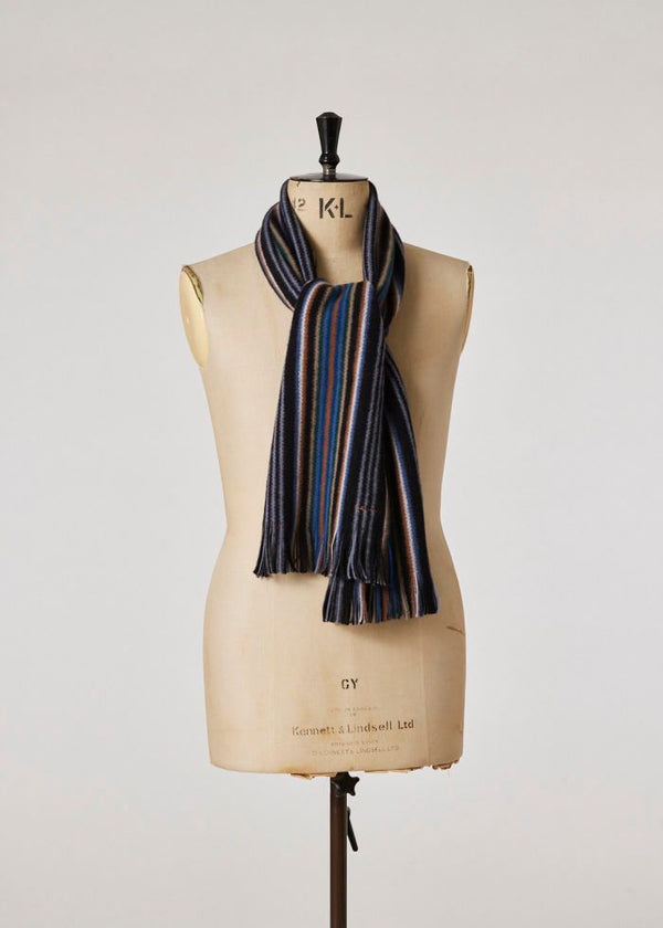 Paul Smith Multistripe Merino Wool Scarf - Black