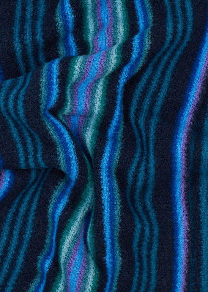 Paul Smith Multistripe Merino Wool Scarf - Blue
