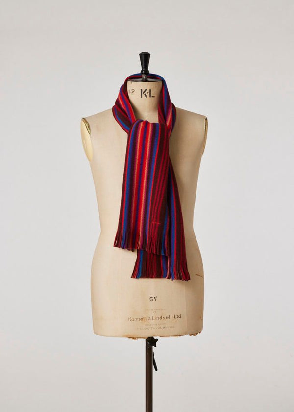 Paul Smith Multistripe Merino Wool Scarf - Red