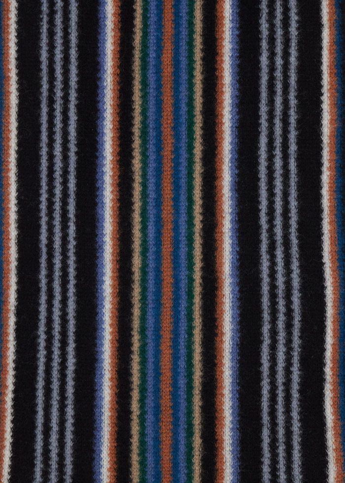 Paul Smith Multistripe Merino Wool Scarf - Black