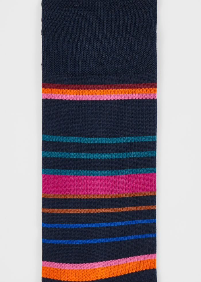 Paul Smith Lewis Mercerised Stripe Socks – Blue