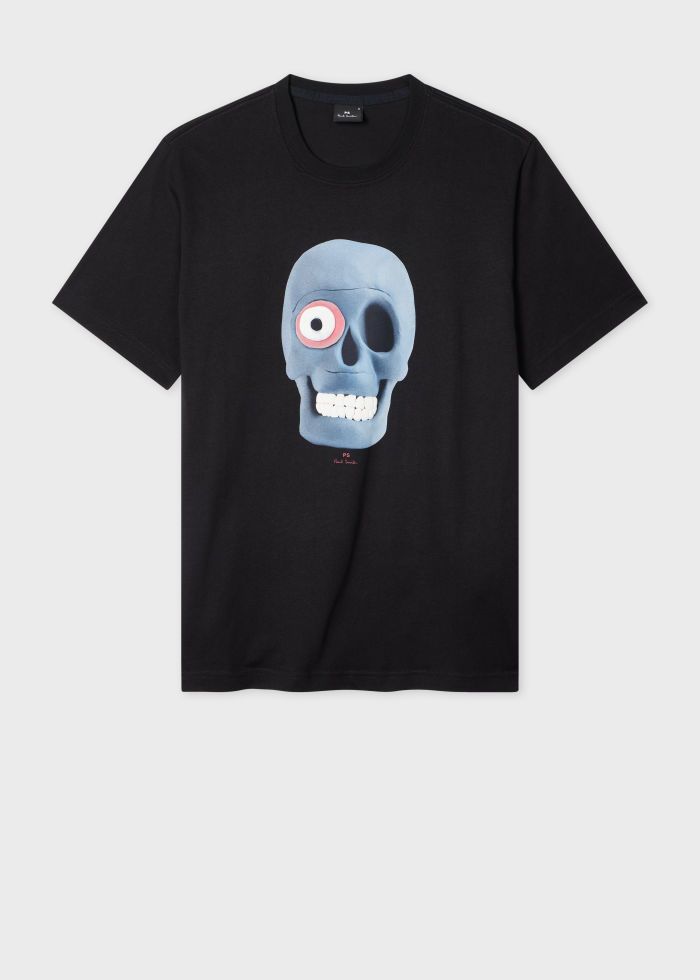 Paul Smith Reg Fit Skull T-Shirt - Black