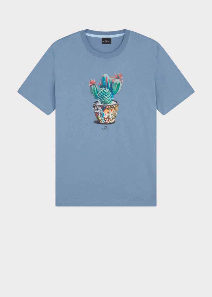 Paul Smith Cactus Print T-Shirt - Blue