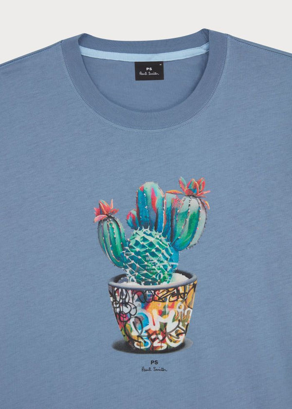 Paul Smith Cactus Print T-Shirt - Blue