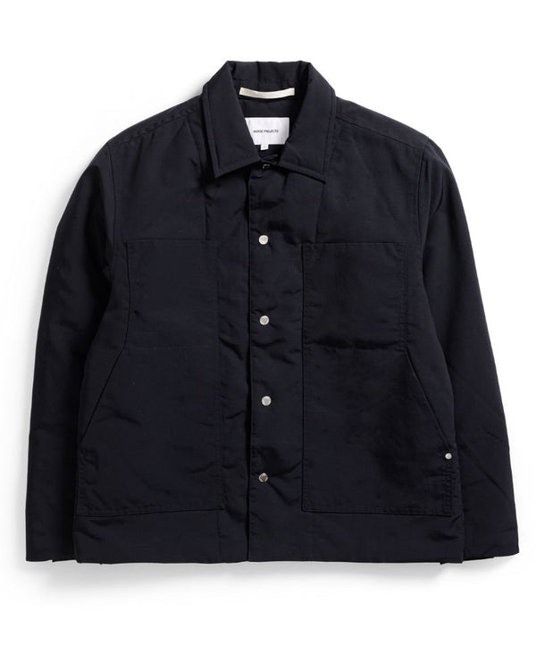 Norse Projects Pelle Waxed Nylon Insulated Jacket - Navy
