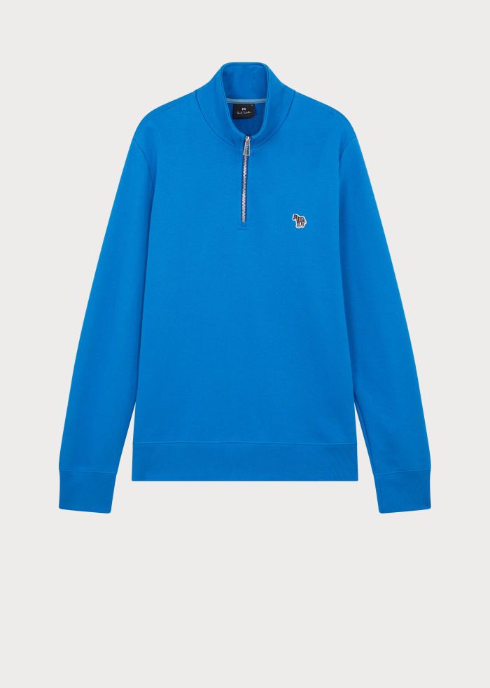 Paul Smith Zebra Zip-Neck Sweatshirt – Blue