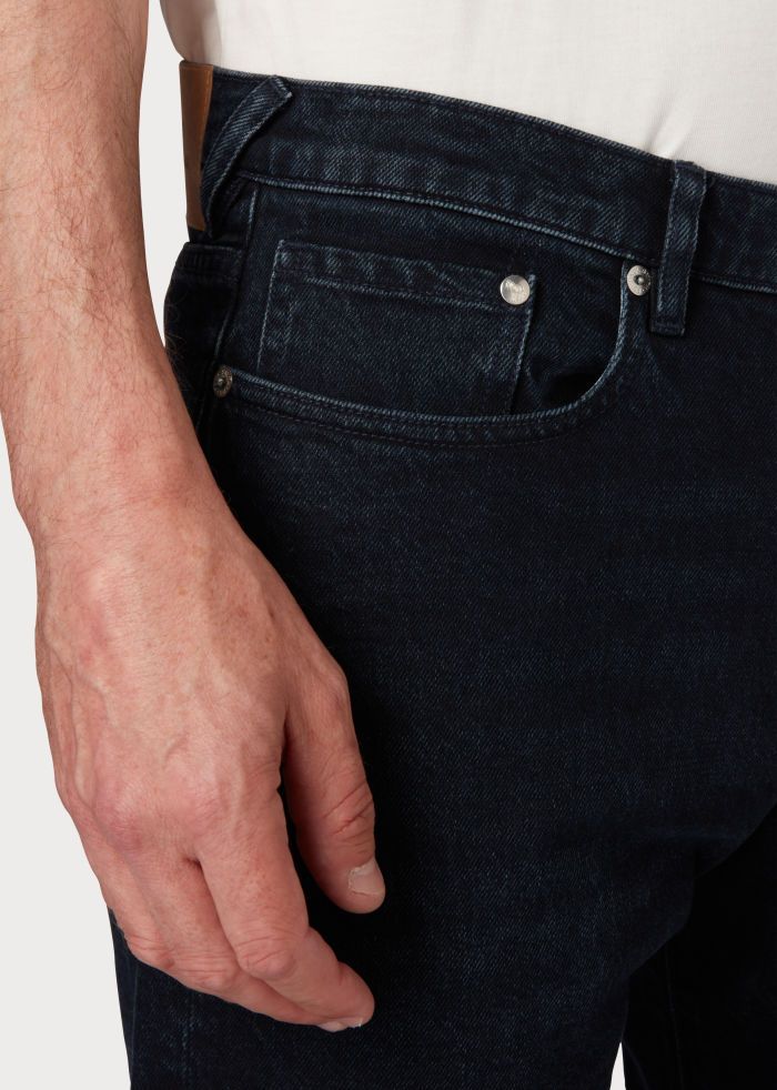 Paul Smith Tapered Fit Blue/Black Stretch Jeans - DK Blue