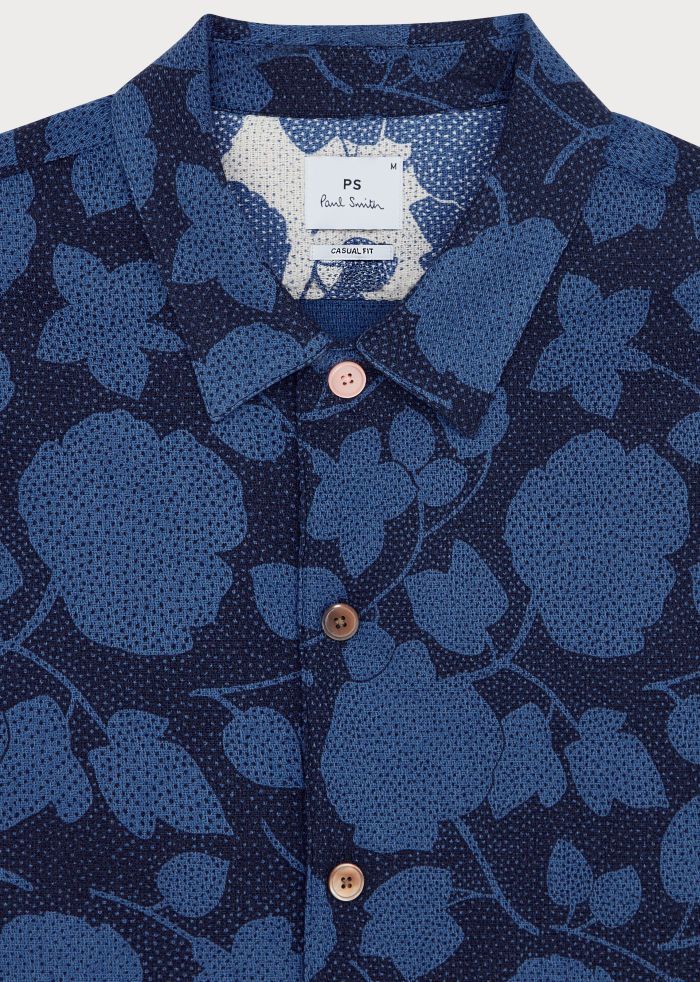 Paul Smith Floral Print Shirt s/s - Blue