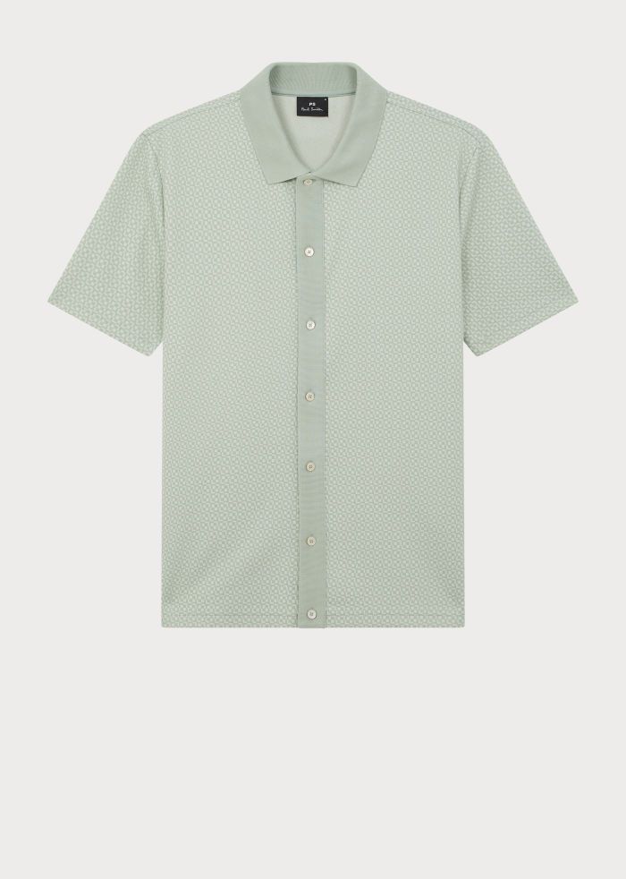 Paul Smith Button Front Polo Shirt -  Green
