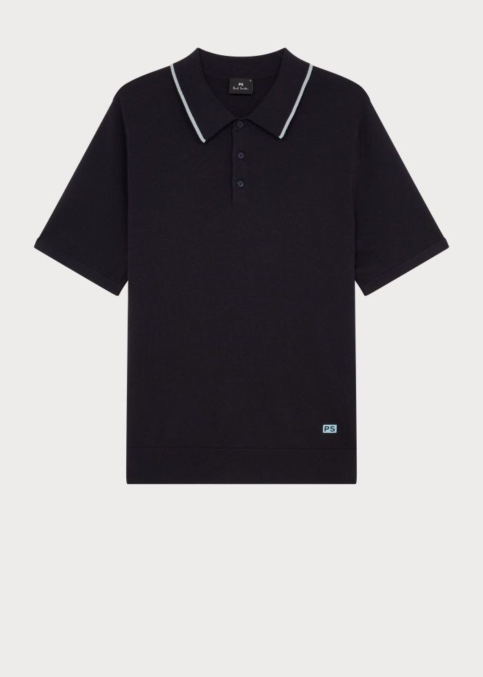 Paul Smith Knit Sweater Polo - Navy Blue