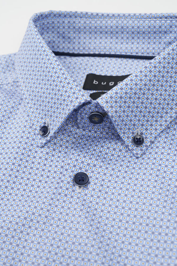 Bugatti Button Down Collar Casual Shirt - Blue