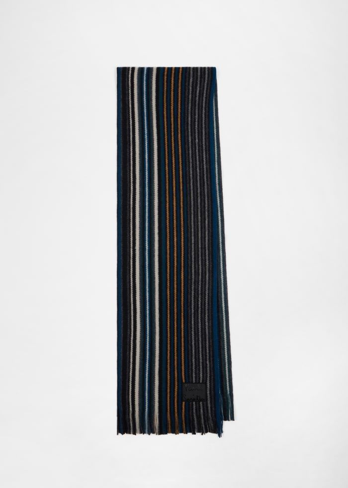 Paul Smith Double-Sided Wool Scarf – Grey
