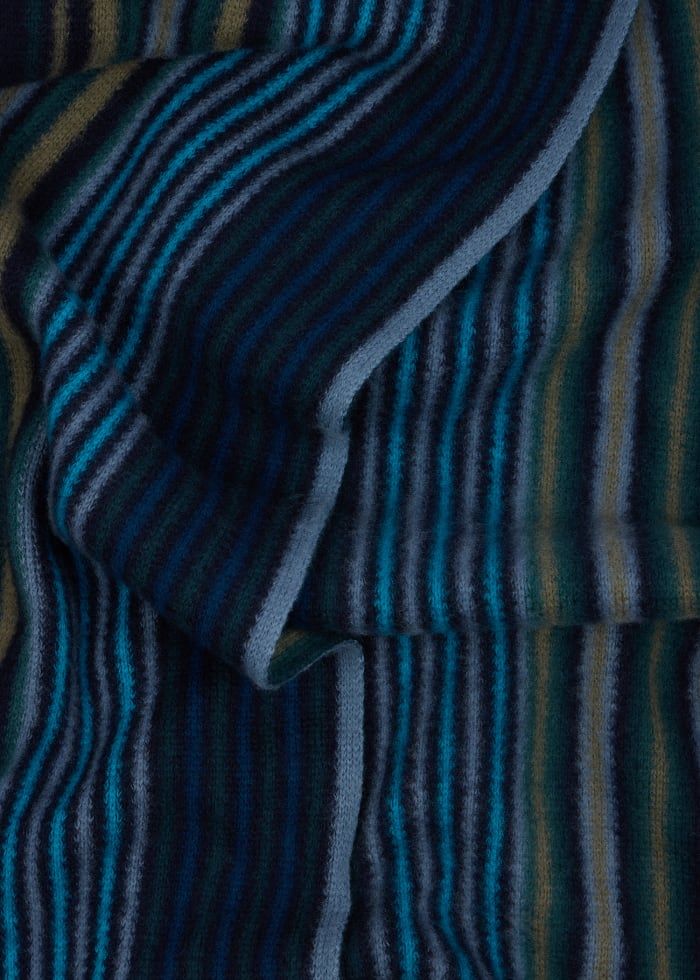 Paul Smith Double-Sided Wool Scarf – Blue