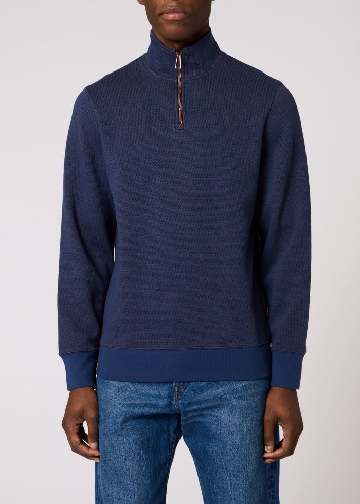 Paul Smith Classic Half Zip Top - Blue
