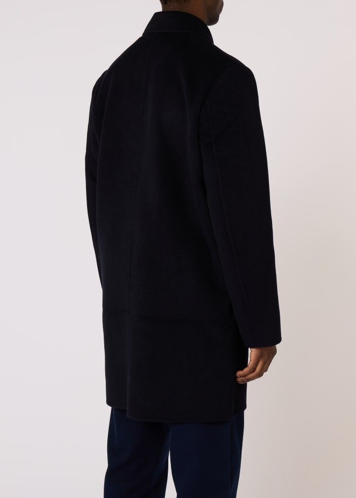 Paul Smith Wool-Blend Long Coat – Navy