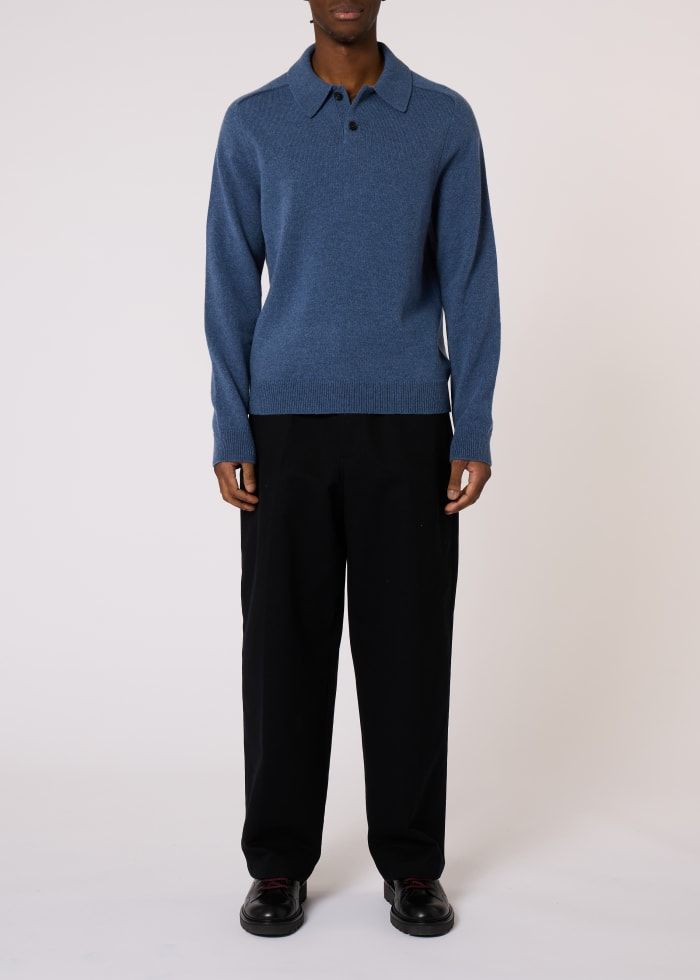 Paul Smith Sweater L/S Polo - Blue