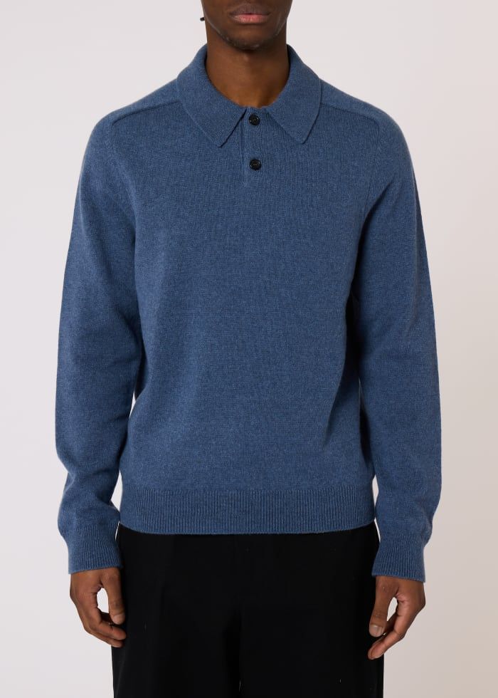 Paul Smith Sweater L/S Polo - Blue