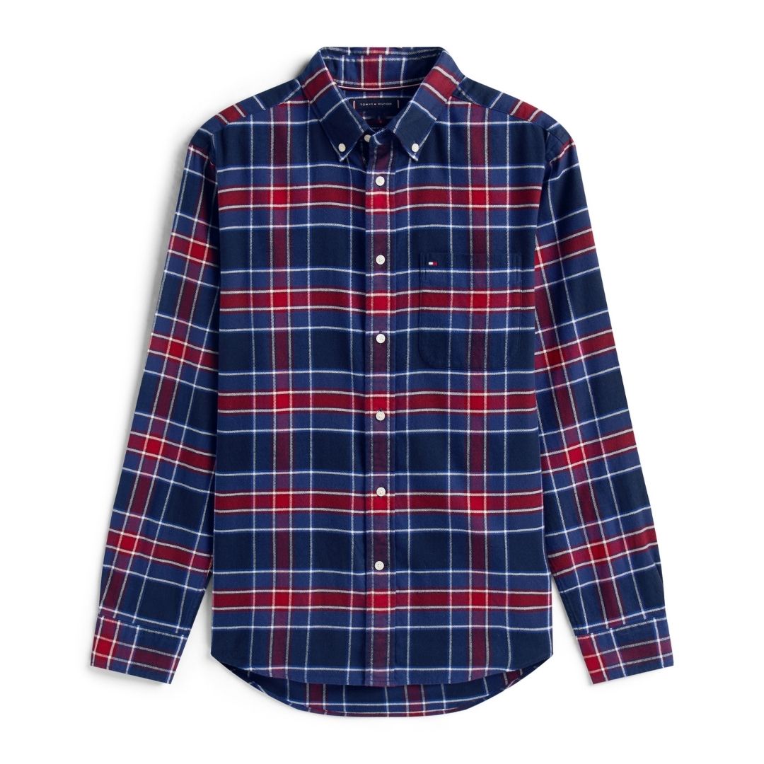 Tommy Hilfiger Hero Flannel Tartan Shirt - Navy