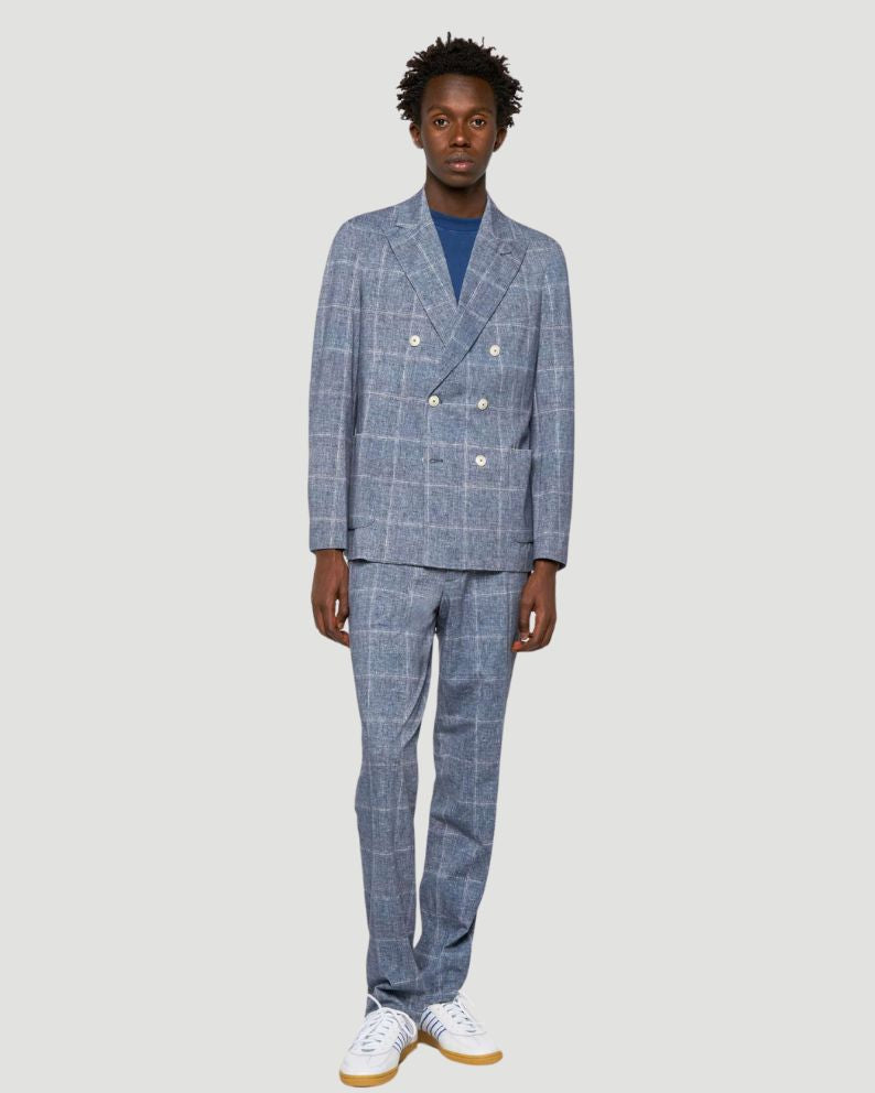 Circle 1901 Double Breasted Blazer - Blue Check