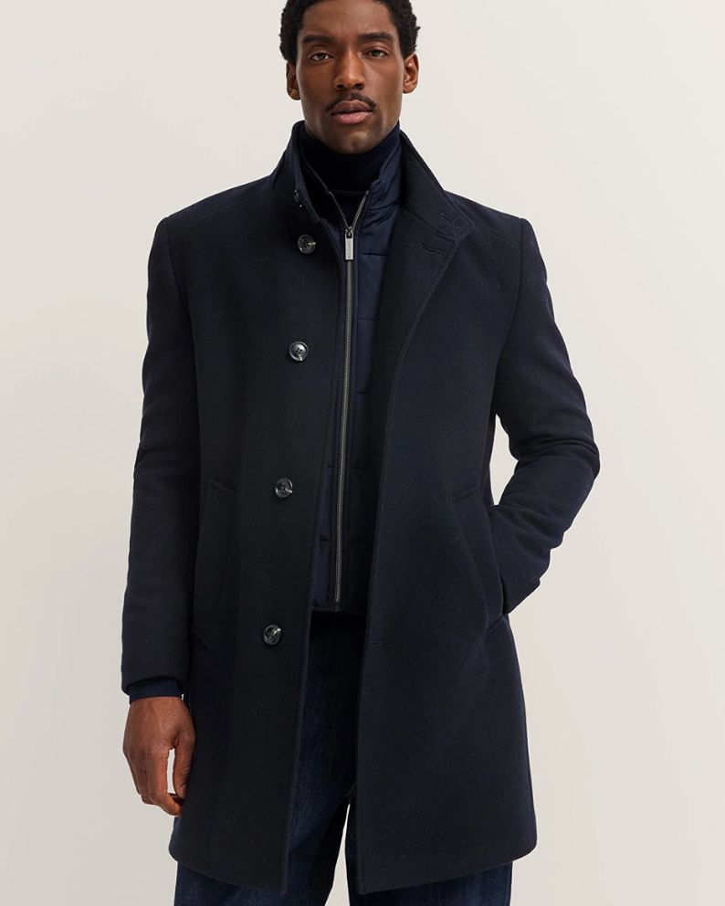 Bugatti Wool Coat - Navy