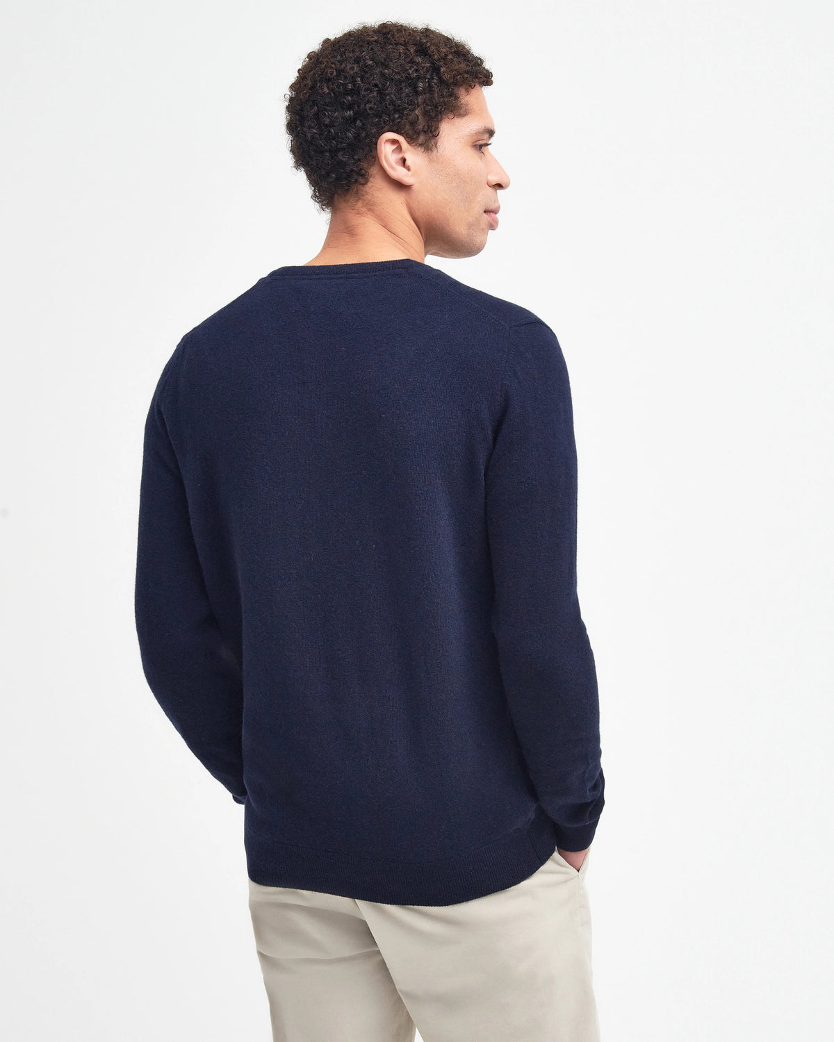 Barbour Essential Lambswool V-Neck - Navy
