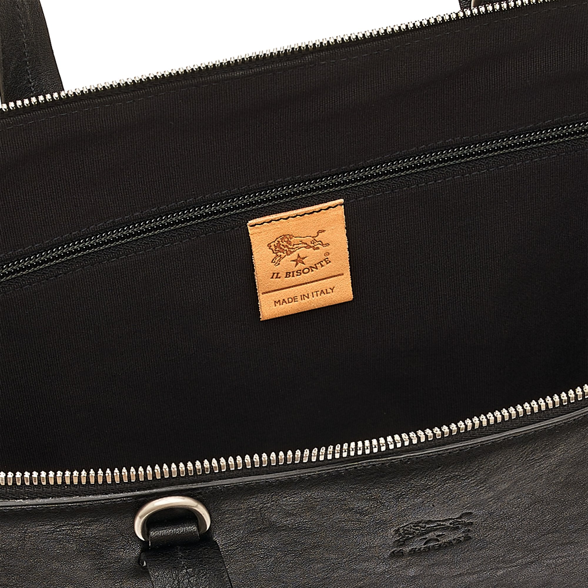 IL BISONTE Blue Pebble Grain Leather Briefcase main image 1