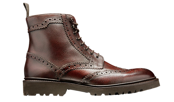Barker Bodmin Wing Cap Design Brogue Boot - Brandy