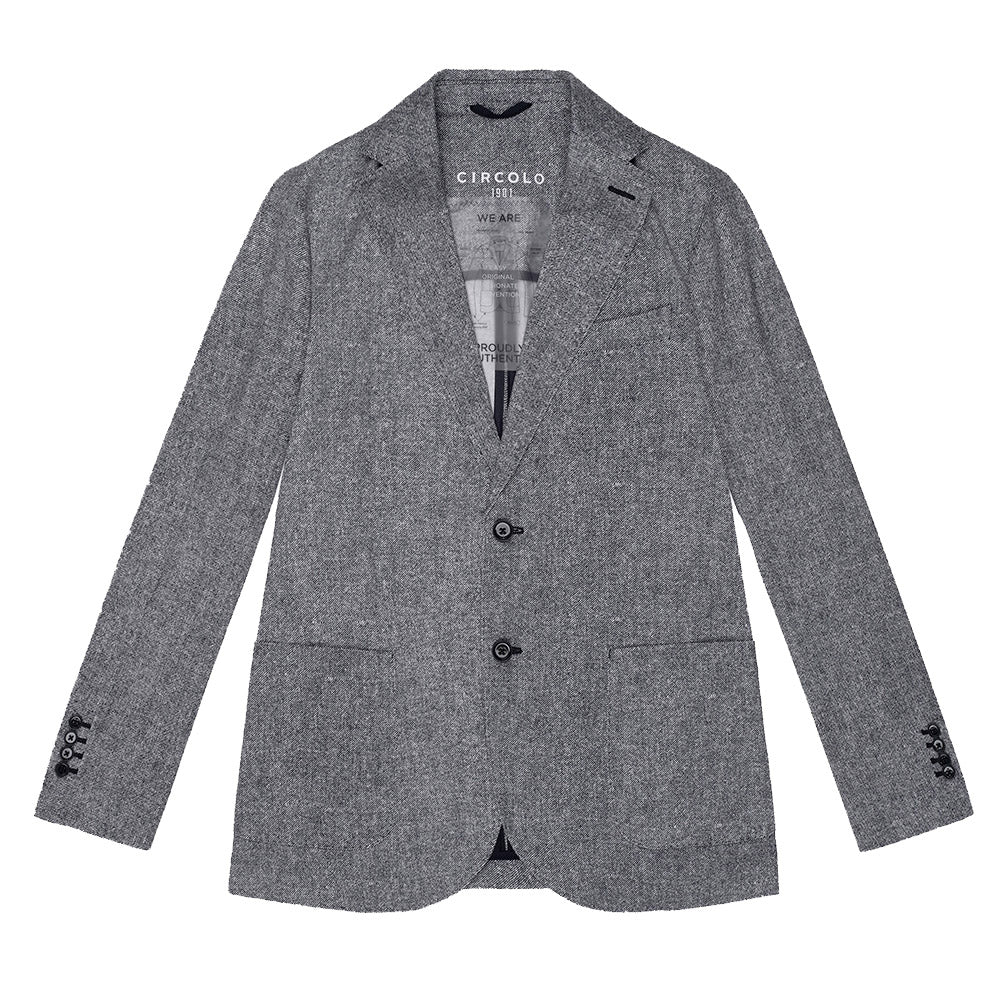 Circolo 1901 Diagonal Canvas Jacket - Blue