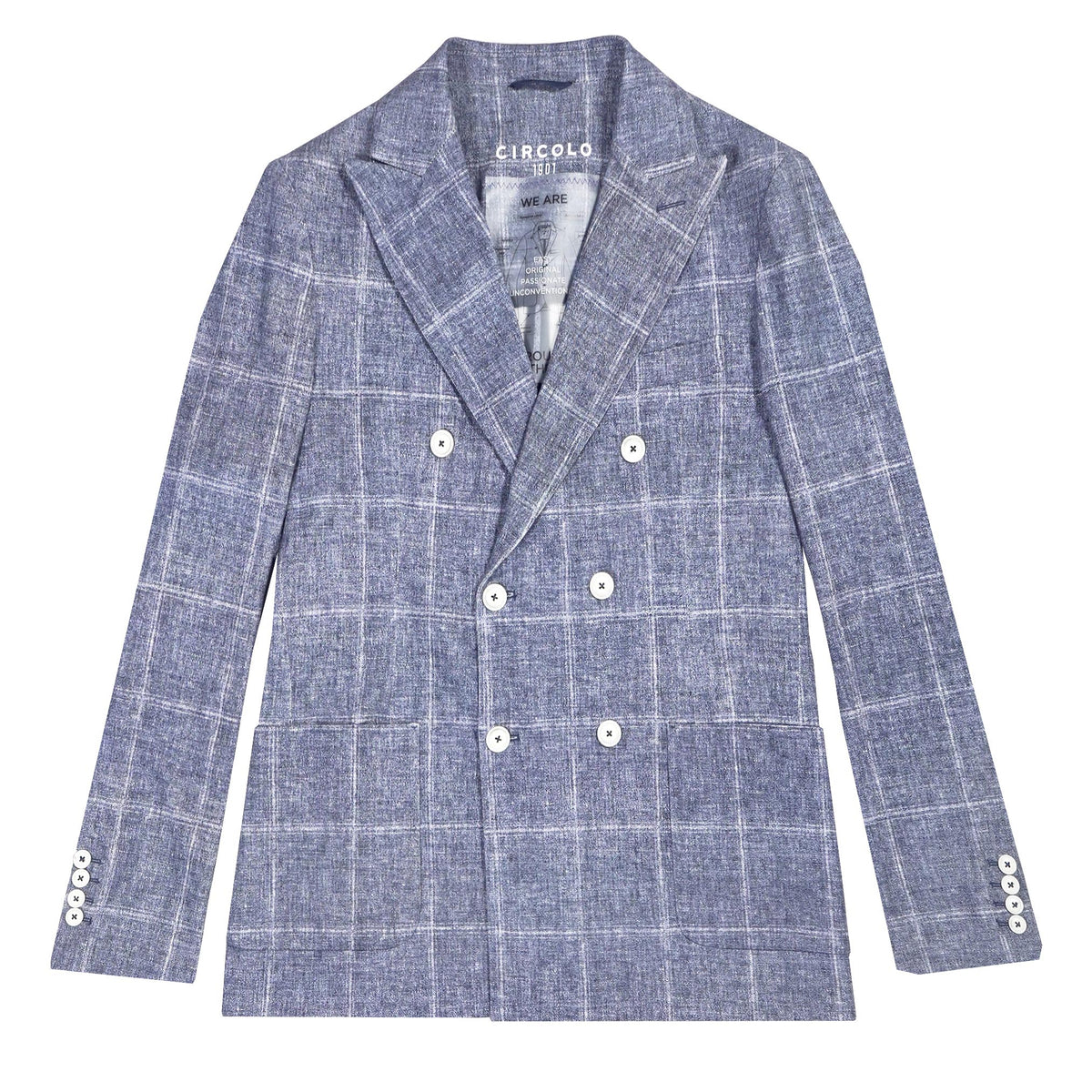Circle 1901 Double Breasted Blazer - Blue Check