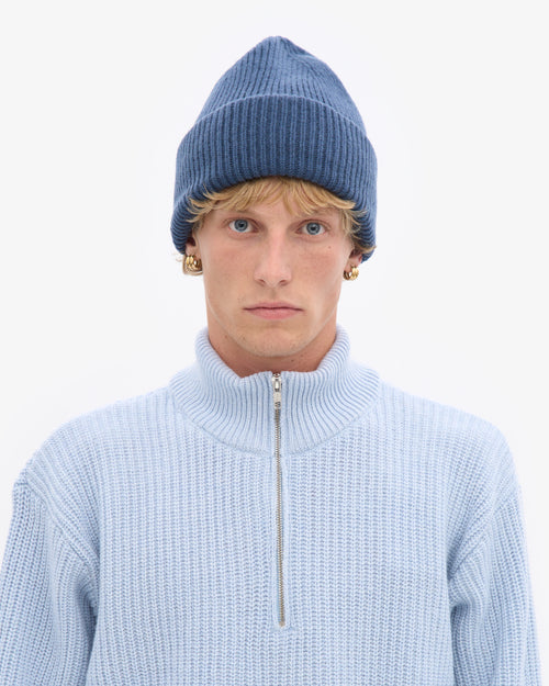 Colorful Standard 100% Recycled Merino Wool Beanie - Petrol Blue Blue