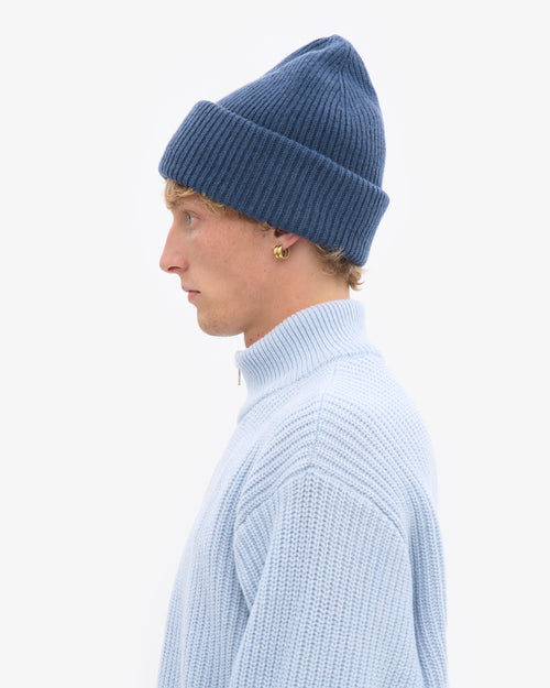 Colorful Standard 100% Recycled Merino Wool Beanie - Petrol Blue Blue