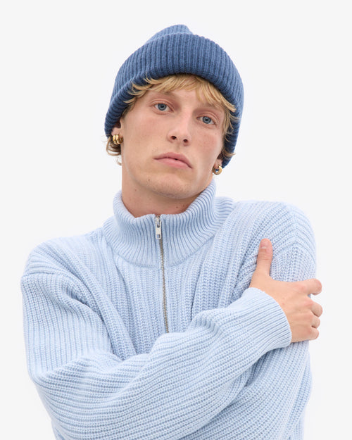 Colorful Standard 100% Recycled Merino Wool Beanie - Petrol Blue Blue