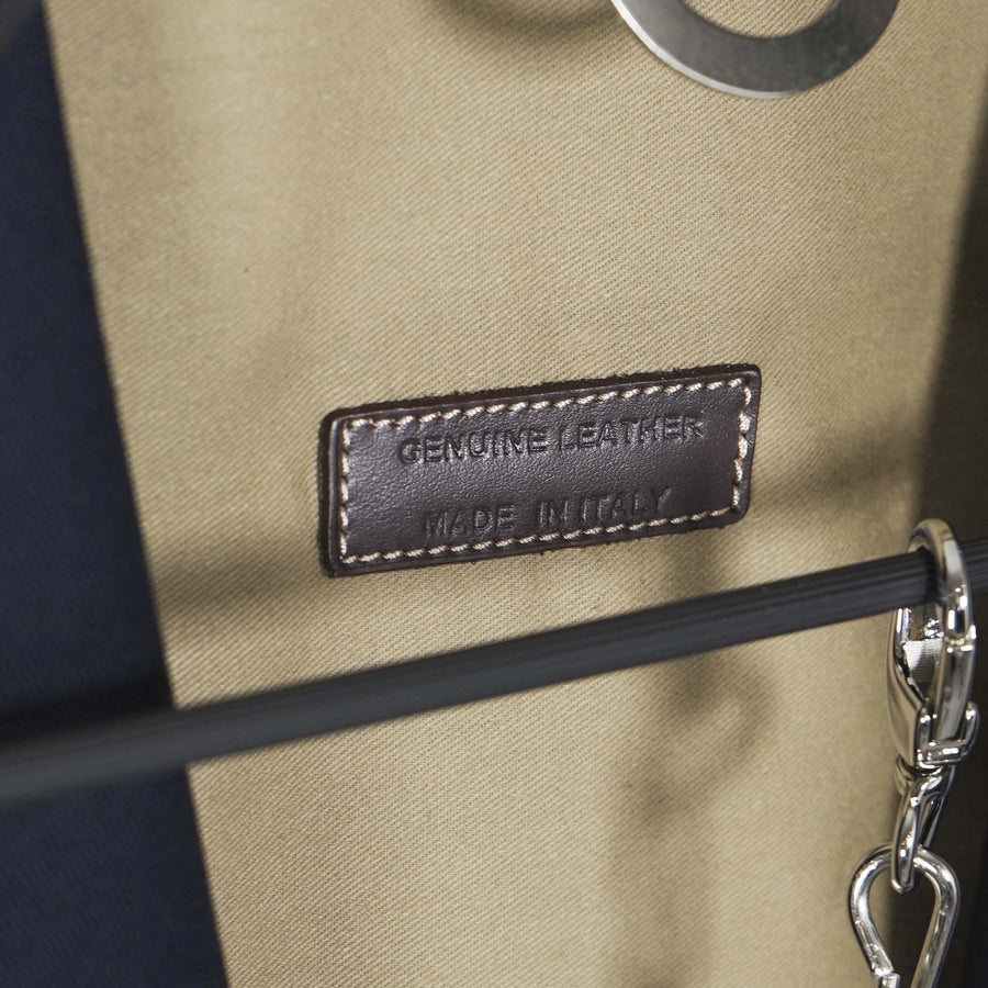 CALABRESE X GALVIN Canvas and Leather Suit Cover - Navy