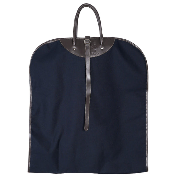 CALABRESE X GALVIN Canvas and Leather Suit Cover - Navy