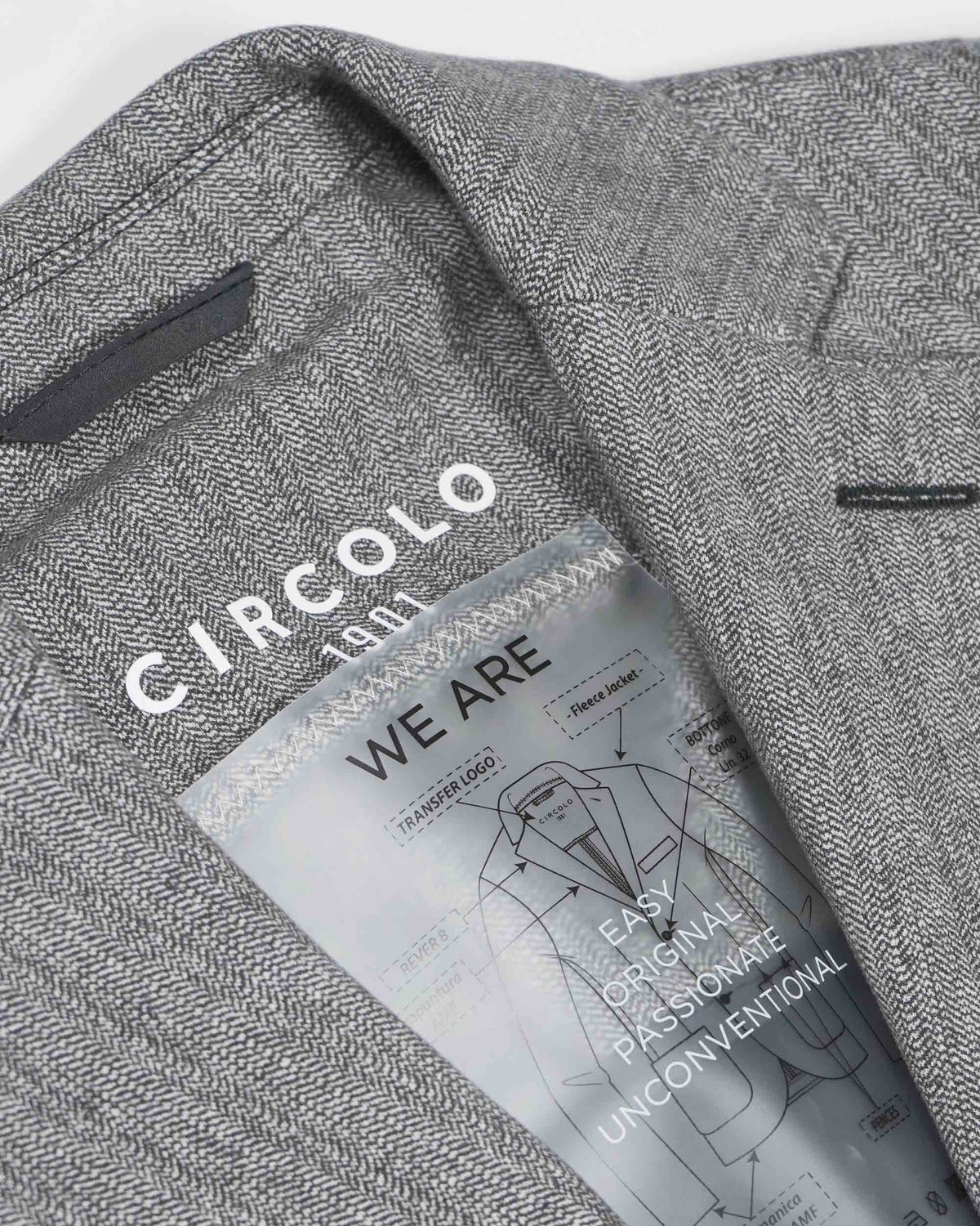Circolo 1901 Herringbone Single-Breasted Blazer - Grey