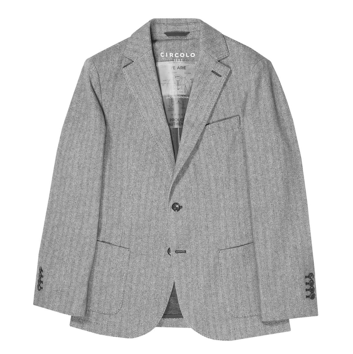 Circolo 1901 Herringbone Single-Breasted Blazer - Grey