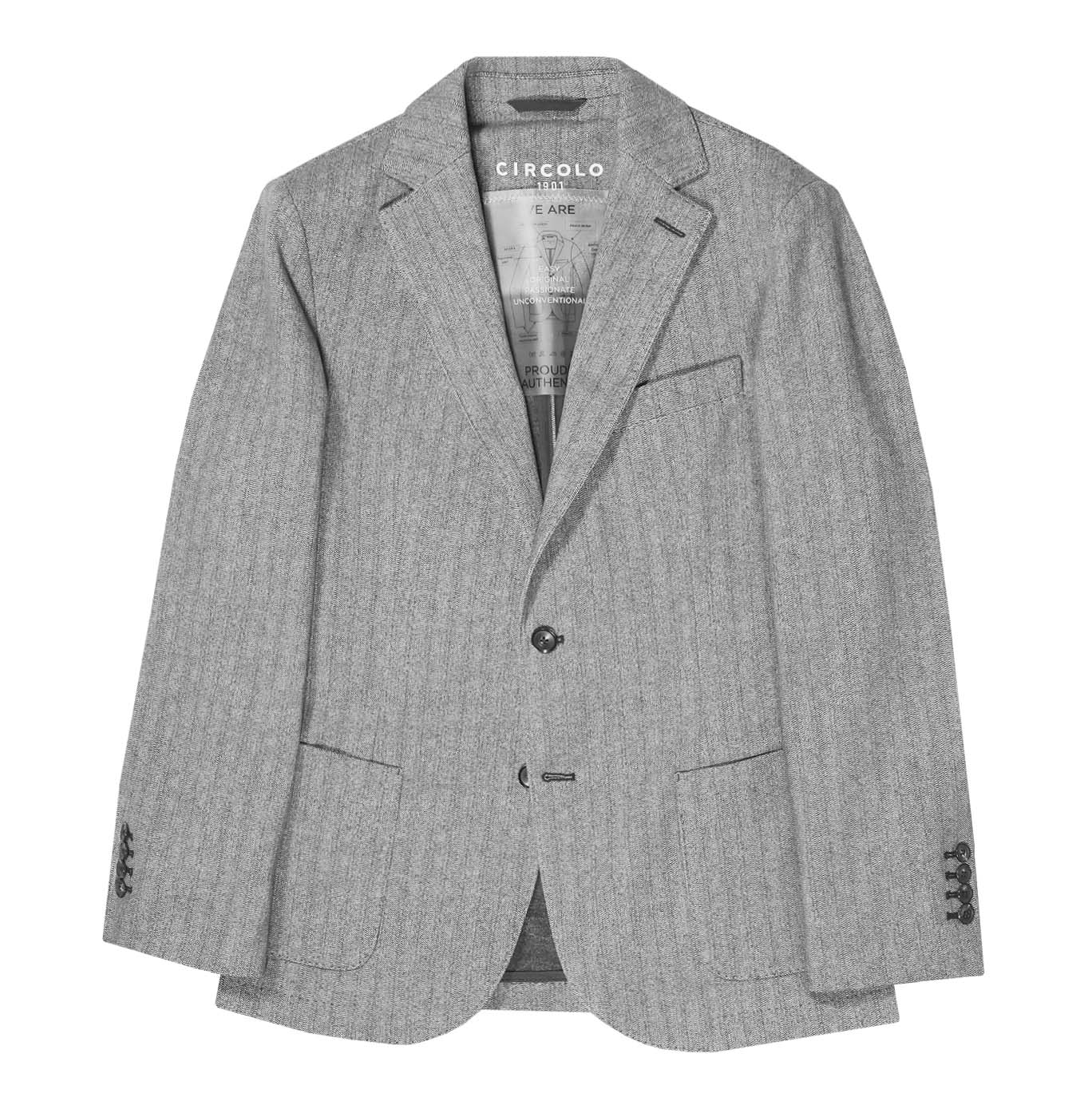 Circolo 1901 Herringbone Single Breasted Blazer Grey